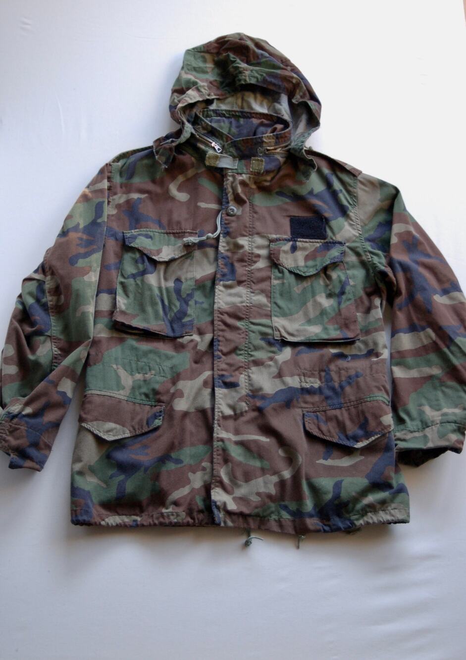 early 1980s M65 Field Jacket Woodland Camouflage Streetwear Men's Medium Scovill